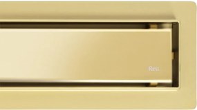 Rea Neox Pro, odtokový žľab 70 cm s rotačným sifónom, zlatá matná, REA-G2742