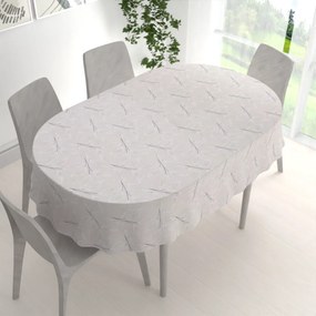 Biante Dekoračný oválny obrus Leona LN-164 Popínavé lístky na režnom 50x100 cm