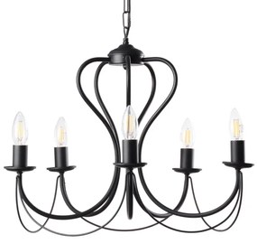 ONLI - Luster na reťazi CANDELA 5xE14/6W/230V čierna