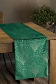 Dekorstudio Elegantný zamatový behúň na stôl BLINK 14 zelený Rozmer behúňa (šírka x dĺžka): 35x140cm
