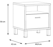 Nočný stolík OREN hnedá/čierna