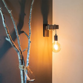 Inteligentné priemyselné nástenné svietidlo čierne s drevom Vrátane WiFi G95 - Gallow