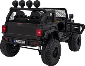 Ramiz OFF-ROAD 3.0 terénne auto pre deti čierne + diaľkové ovládanie + pomalý štart + pásy + LED audio