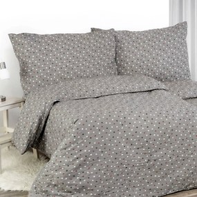 Goldea krepové posteľné obliečky - farebné bodky na tmavo sivom 140 x 220 a 70 x 90 cm