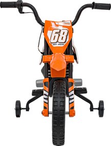 Ramiz PANTONE 361C Detská motorka na batérie oranžová + audio panel + pomalý štart + EVA kolesá