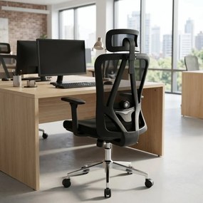 Kancelárska ergonomická stolička Neoseat BOROSI — čierna, nosnosť 150 kg