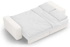 Biela rozkladacia pohovka z textílie bouclé 247 cm Jodie – Micadoni Home