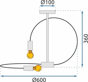 Toolight Toolight, stropné svietidlo 4xE27 APP1093-4C, čierna, OSW-04409