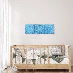 Obraz - Makro záber kvetu (s hodinami) (90x30 cm)