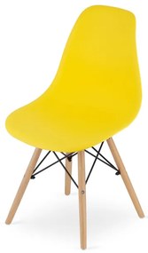 Jedálenská stolička OSAKA žltá (hnedé nohy)