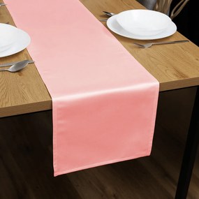 Biante Saténový behúň na stôl polyesterový Satén LUX-061 Svetlo koralovo ružový 35x140 cm