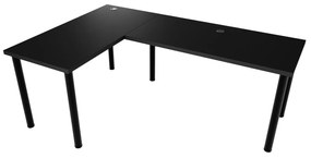 Počítačový rohový stôl LOOK N, 200/135x73-76x65, čierna, ľavý