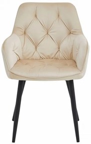 Set dvoch jedálenských stoličiek JORK zamatové, béžové (čierne nohy) 2 ks