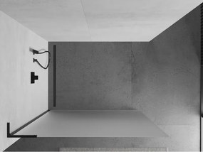 Mexen Kioto L, sprchová zástena Walk-In 70 x 200 cm, 8mm sklo námraza, čierny profil, 800-070-103-70-30