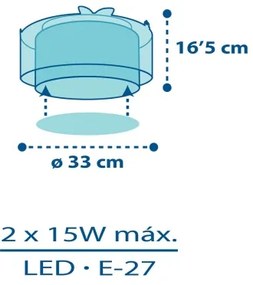 Dalber 76116 - Detské stropné svietidlo JUNGLE 2xE27/15W/230V