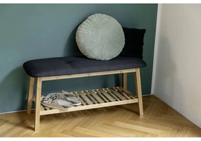 Čierna/prírodná bambusová polica s lavicou Ecori - Wenko