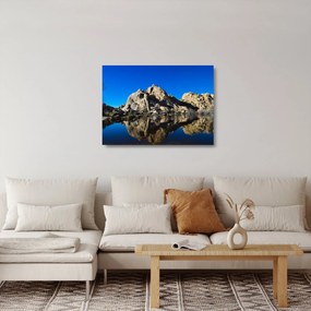 Sklenený obraz zrkadlenie skál (70x50 cm)