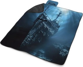 Sablio Plážová deka Vrak lode na dne mora: 200x140 cm