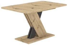 Jedálenský rozkladací stôl, dub artisan/antracit, 140-180x85 cm, EXIL