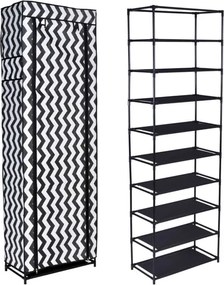 Šatníková skriňa LEA biela / čierna