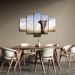 Obraz - Sloníčka vo veľkomeste (150x105 cm)