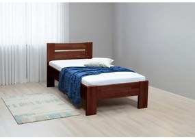 Jednolôžková posteľ AMBER 90x200 cm tmavý orech
