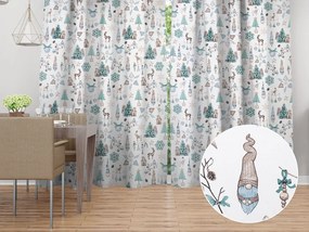 Biante Vianočný bavlnený záves Sandra SA-662 Modro-zeleno-hnedý vianočný vzor 150x240 cm