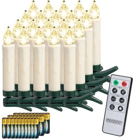 Monzana Sviečky na vianočný stromček CANDLE, 20ks, 10,5cm, teplá biela