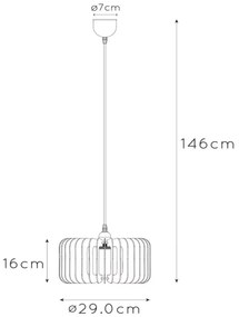 Lucide 46406/29/76 - Luster na lanku ETTA 1xE27/40W/230V pr. 29 cm drevo