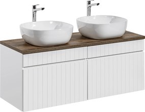 Comad Kúpeľňová skrinka s doskovými umývadlami set Iconic White 160 biela/dub santa fe