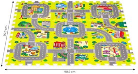 IPLAY Penová podložka  MESTO 9 prvkov, 90,5 x 90,5 cm