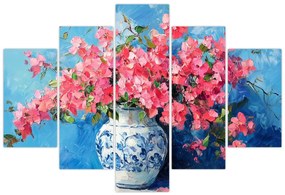 Obraz - Váza ružových kvetov (150x105 cm)