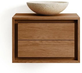 Hnedá závesná skrinka pod umývadlo z teakového dreva 60x40 cm Kenta – Kave Home
