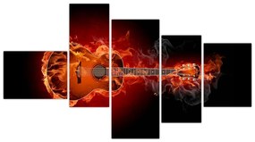 Obraz horiace gitara