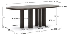 Jedálenský stôl 105x220 cm Mailen – Kave Home