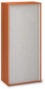 Vysoká skriňa ProOffice, žalúziové dvere 80 x 45 x 178 cm, čerešňa