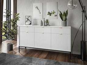 KOMODA VIGGO BIELA + ČIERNY PODSTAVEC 154 cm