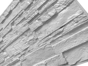 Obkladové panely 3D PVC 18, cena za kus, rozmer 440 x 580 mm, ukladaný kameň sivý s hnědym žihaním, IMPOL TRADE