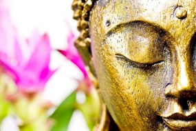 Samolepiaca tapeta bronzová tvár rozjímajúceho Budhu