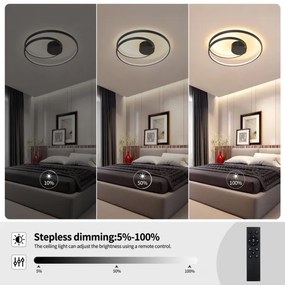 Brilagi- LED stmievateľné stropné svietidlo TWISTER LED/48W/230V pr. 50 cm čierna + diaľkové ovládanie