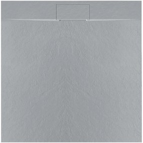 Rea Bazalt, sprchová vanička 90x90x2,5 cm + nízky sifón, šedá, REA-K4105