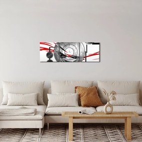 Abstraktný obraz (s hodinami) (90x30 cm)