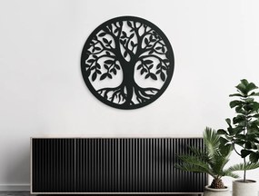 drevko Drevený obraz Strom života Vŕba Rozmer obrazu: 32,5 x 32,5 cm, Farba dekorácie: Čierna