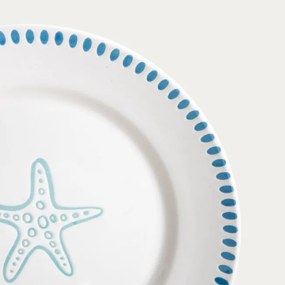 Dezertný tanier KAOMA biely / modrý 774553