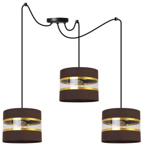 Závesné svietidlo Elegance Spider, 3x textilné tienidlo (mix 6 farieb), (výber z 2 farieb konštrukcie), g