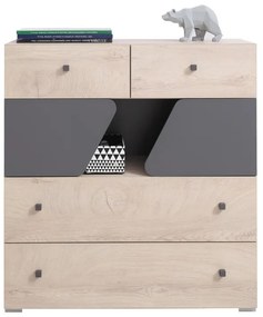 Kombinovaná komoda Gama I - dub/antracit