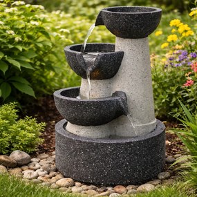 Záhradná solárna fontána BestBerg SF-18 / polyresin / 25,5 x 24 x 41 cm