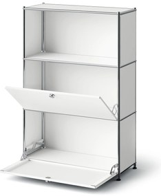 Kovová komoda »CN3 Slim Line« s 2 výklopnými priečinkami, biela