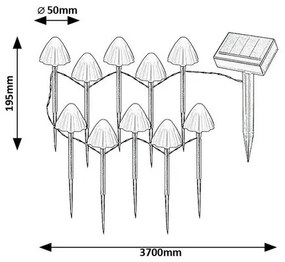 Rabalux 77007 vonkajšie dekoratívne solárne svietidlo Skadar, hríbiky
