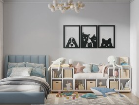 drevko 3-dielny detský obraz Zvedavé zvieratká Rozmer obrazu: 29 x 65 cm, Farba dekorácie: Čierna